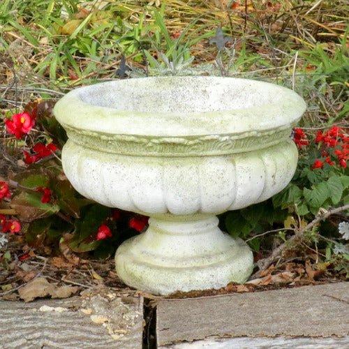 Windy Sand Fluted Urn 12 H Outdoor/Indoor Statue - Bella Statues
