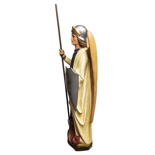 Custom Painted Lifesize Saint Michael (Shield) 55 Outdoor/Indoor Statue - Bella Statues