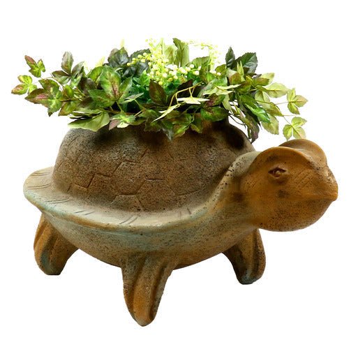 Primitive Turtle Pot 14"H Outdoor/Indoor Statue - Bella Statues