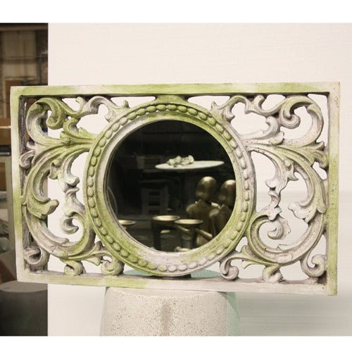 SCROLL WORK FRAME WITH MIRROR Outdoor/Indoor Statue - Bella Statues