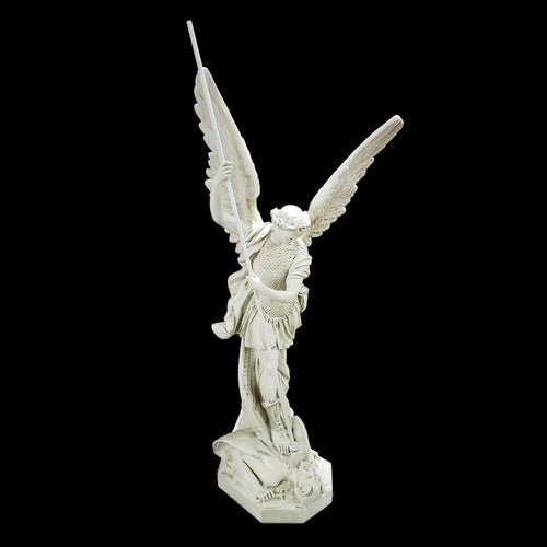 Lifesize Saint Michael Slaying Satan 58 Outdoor/Indoor Statue - Bella Statues