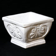 Fleur De Lis Pot - Square 10 H Outdoor/Indoor Statue - Bella Statues