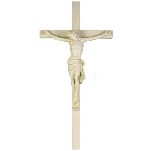 Lifesize Corpus 32" with Cross Outdoor/Indoor Statue - Bella Statues