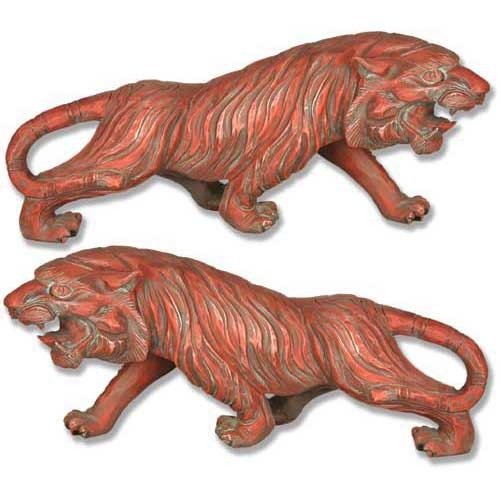 Roaring Tiger's Left & Right Outdoor/Indoor Statue - Bella Statues