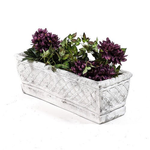 Rectangular Weave Pot 8 Outdoor/Indoor Statue - Bella Statues