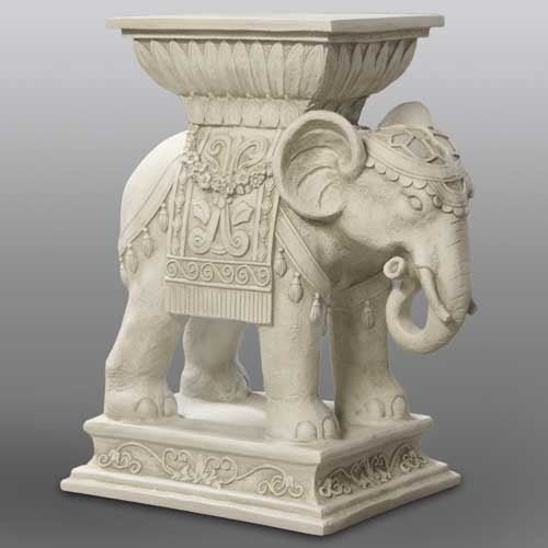 Elephant Indian Pedestal 18 Outdoor/Indoor Statue - Bella Statues