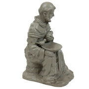 Sitting Saint Francis with Rab Outdoor/Indoor Statue - Bella Statues