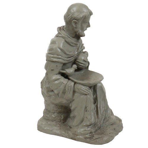 Sitting Saint Francis with Rab Outdoor/Indoor Statue - Bella Statues