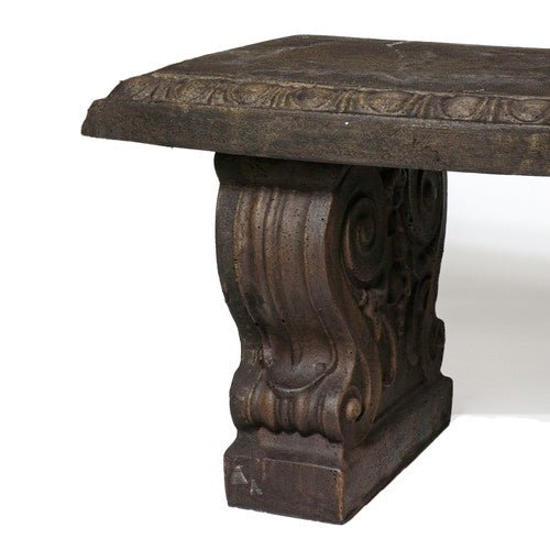 Lifesize Curved Short Bench 17 H 42 W Outdoor/Indoor Statue - Bella Statues