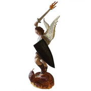Custom Painted Lifesize St. Michael W/Sword Fire 38 Outdoor/Indoor Statue - Bella Statues