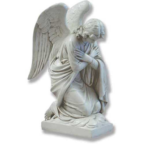 Kneeling Angel Arms Crossed Outdoor/Indoor Statue - Bella Statues