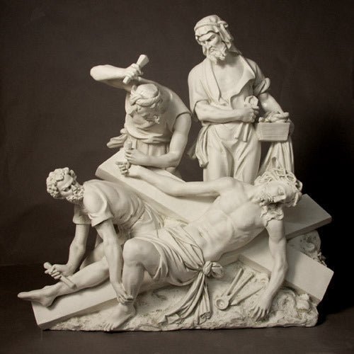 Lifesize Jesus Is Nailed To Cross Station 11 Outdoor/Indoor Statue - Bella Statues