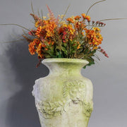 Lion and Garland Vase Outdoor/Indoor Statue - Bella Statues