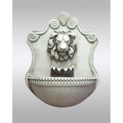 Lion & Shell Wall Fountain Outdoor/Indoor Statue - Bella Statues