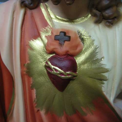 Custom Painted Lifesize Sacred Heart Blessing Arms 37" Outdoor/Indoor Statue - Bella Statues