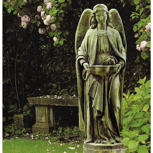 Lifesize Holy Water Font Angel 50 Outdoor/Indoor Statue - Bella Statues