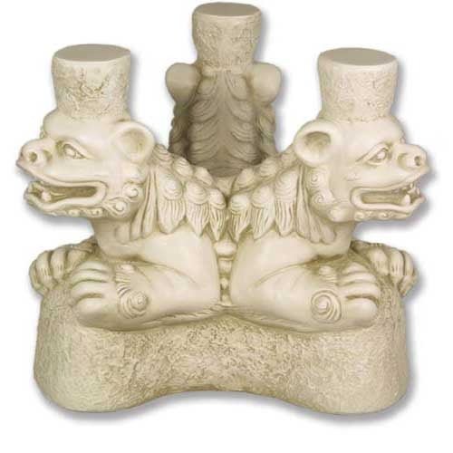 Three Foo Dog Table Base Outdoor/Indoor Statue - Bella Statues