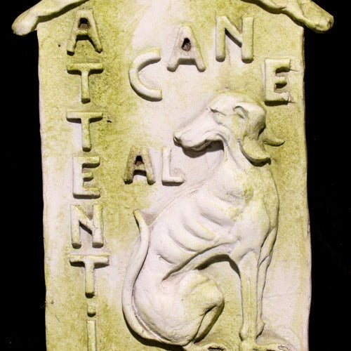 Beware Of Dog Plaque 15 Outdoor/Indoor Statue - Bella Statues