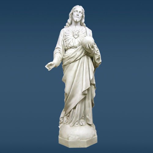 Lifesize Sacred Heart To The World 62" Outdoor/Indoor Statue - Bella Statues