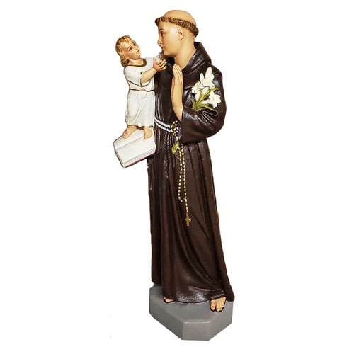 Custom Painted Lifesize St. Anthony With Child 44"h Outdoor/Indoor Statue - Bella Statues