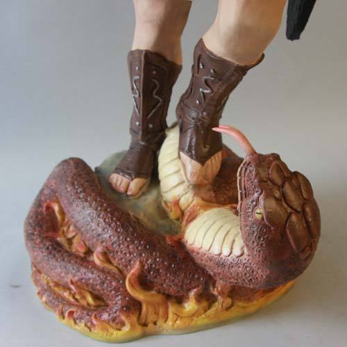 Custom Painted Lifesize St. Michael W/Sword Fire 38 Outdoor/Indoor Statue - Bella Statues