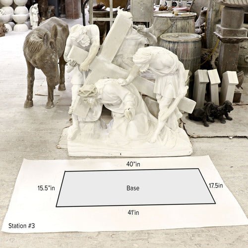 Lifesize Jesus Falls The 1st Time Station 3 Outdoor/Indoor Statue - Bella Statues