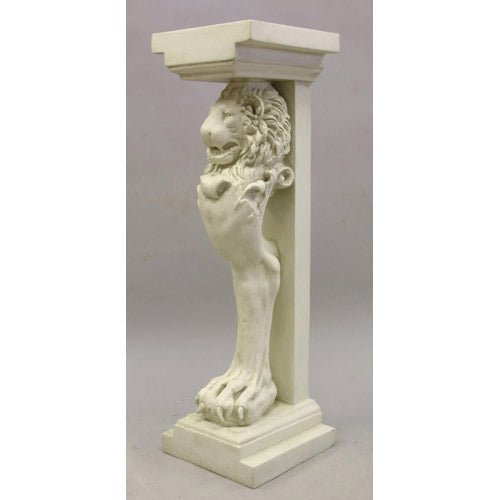 Lifesize Lion Leg Pedestal Outdoor/Indoor Statue - Bella Statues