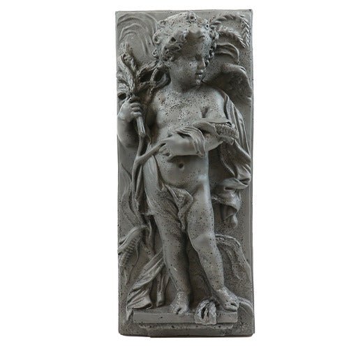Little Boy Autumn Plaque Outdoor/Indoor Statue - Bella Statues
