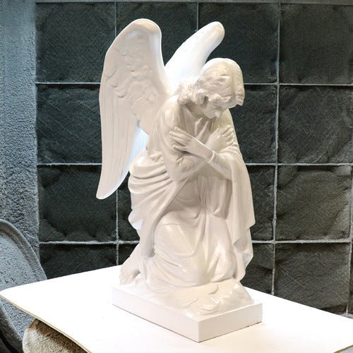 Kneeling Angel Arms Crossed Outdoor/Indoor Statue - Bella Statues