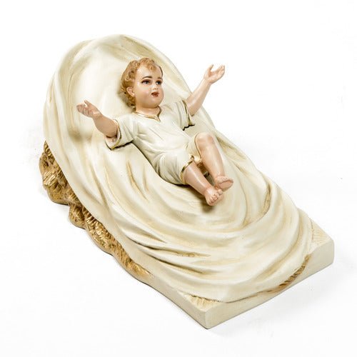 Custom Painted Baby Jesus In Manger 9 Outdoor/Indoor Statue - Bella Statues