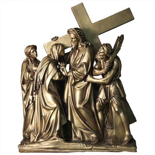Lifesize Jesus Meets His Mother Station 4 Outdoor/Indoor Statue - Bella Statues
