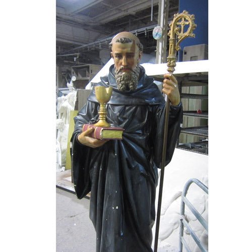 Custom Painted Lifesize St. Benedict for Lent Outdoor/Indoor Statue - Bella Statues