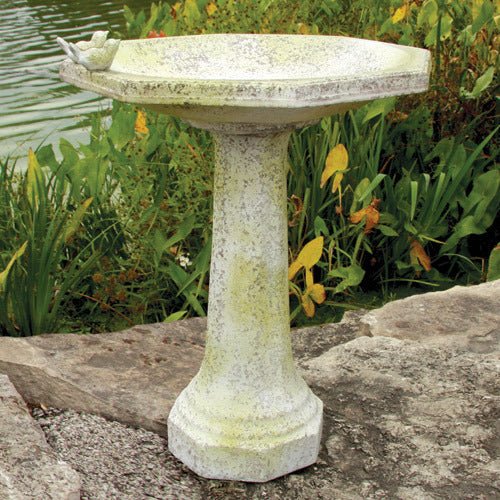 Eight Sided Birdbath w/birds Outdoor/Indoor Statue - Bella Statues