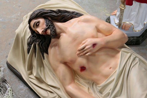 Custom Painted Lifesize Jesus Crucifix Religious Saviour 5' Outdoor/Indoor Statue - Bella Statues