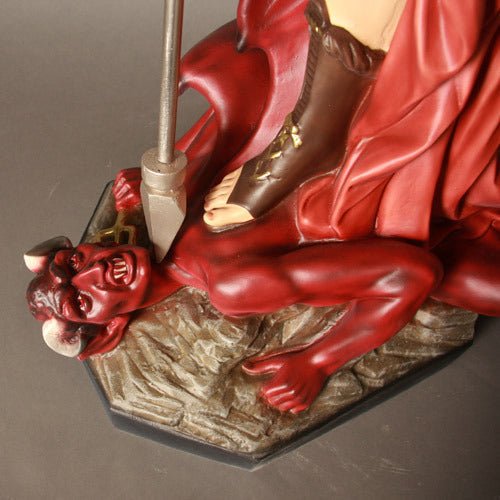 Custom Painted Lifesize Saint Michael Slaying Satan 58 Outdoor/Indoor Statue - Bella Statues