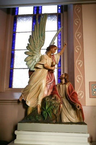 Lifesize Jesus and Angel in the Garden of Olives Outdoor/Indoor Statue - Bella Statues