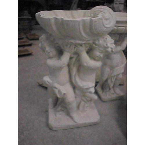 Twin Cherubs W/ Shell 36 Outdoor/Indoor Statue - Bella Statues