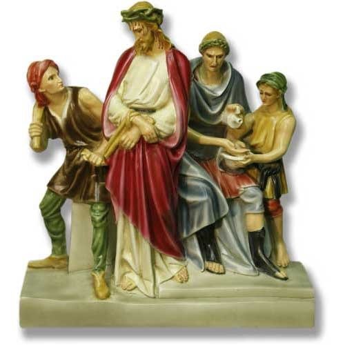 Full Color Stations of the Cross Statue Set Small for Church Display - Bella Statues