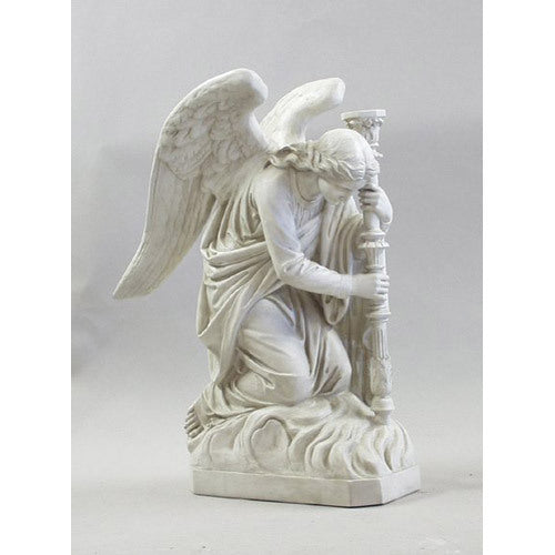 Kneeling Angel With Candlestick Garden Statue (35-Inch)