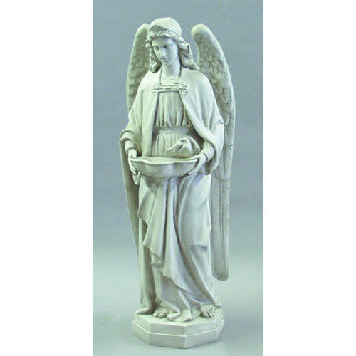 Large Winged Ceremonial Angel with Bowl Outdoor Statue (50-Inch)