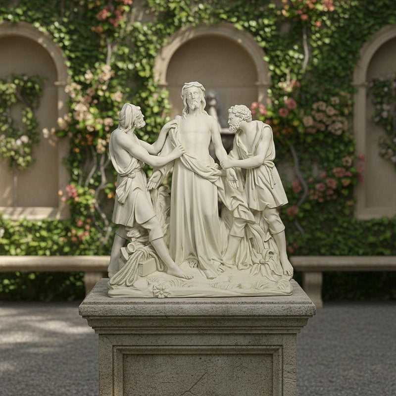 Jesus Is Stripped Station 10 Outdoor Catholic Statue (48 - Inch) - Bella Statues