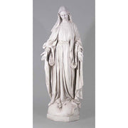 Madonna statue in classical Renaissance style with flowing drapery, serene expression, and outstretched hands on ornate pedestal. Other Angle