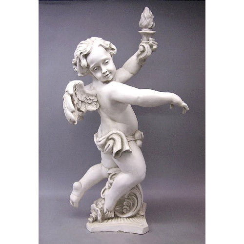 Dancing Cherub with Torch Garden Outdoor Statue (43-Inch)