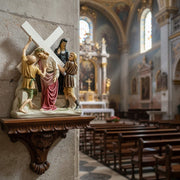 Jesus and Simon the Cyrene Station 5 Catholic Statue (23 - Inch) - Bella Statues