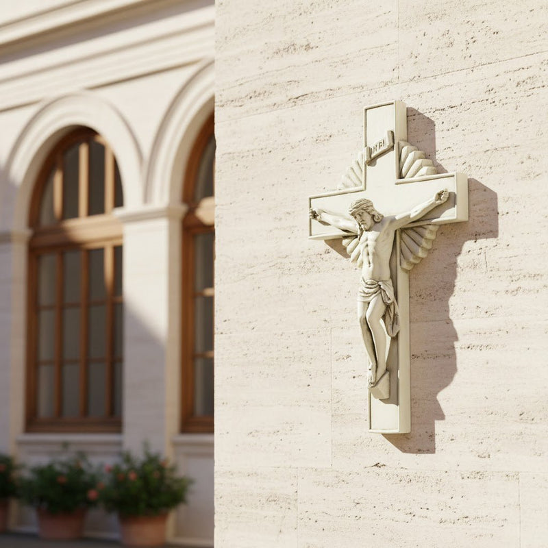 Corpus on Cross Outdoor Catholic Statue (20 - Inch) - Bella Statues