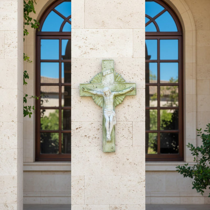 Corpus on Cross Outdoor Catholic Statue (20 - Inch) - Bella Statues