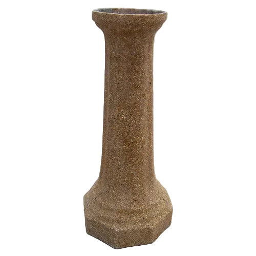 Tall pedestal with a classical old world European design, featuring a fluted column and an octagonal ornate base.