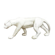 Panther sculpture in a classical old world European style with smooth, elegant lines and a poised, graceful stance. Side View
