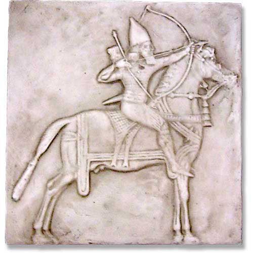 Assyrian Horse ARCHER FRIEZE Outdoor/Indoor Statue - Bella Statues