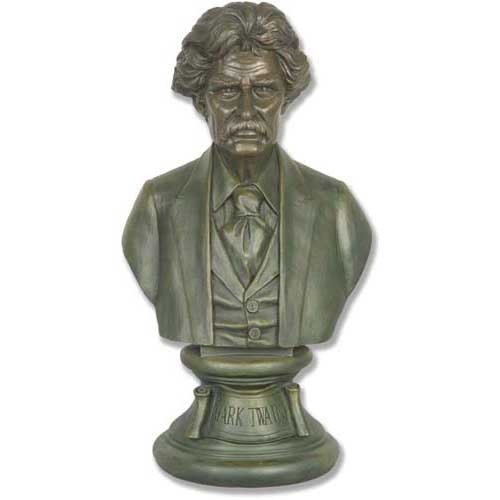 Mark Twain Bust 18 (21 Brz) Outdoor/Indoor Statue - Bella Statues